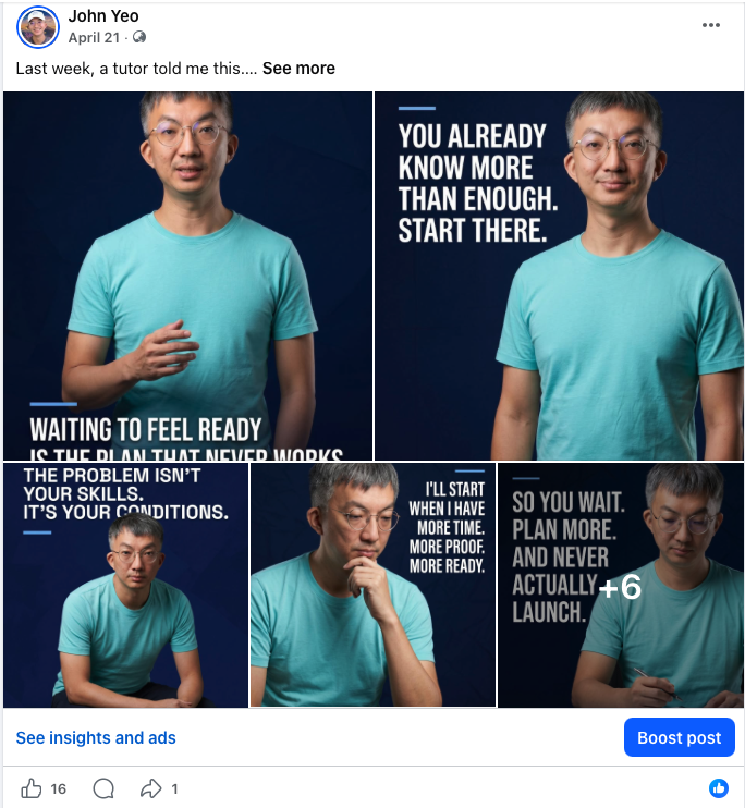 Real social media post output